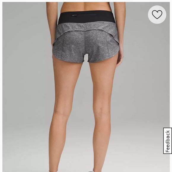 Speed Up Low-Rise Lined Short 2.5", Heather Lux Multi Black/Black - Picture 5 of 5